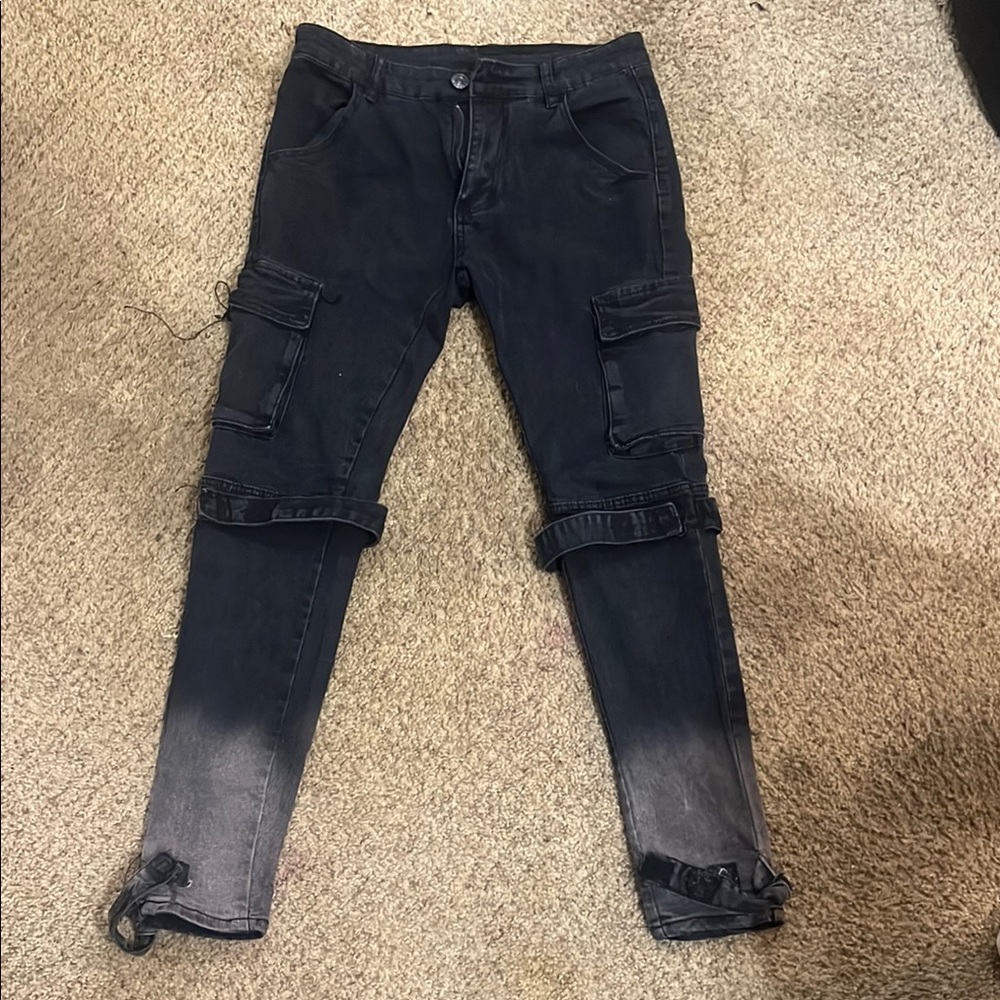 Black Cargo Jogger Pants